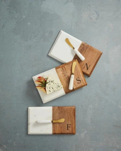 Planche à découper en bois et en marbre |   Planche à découper artisanale pour fromage, fruits, pain et charcuterie - Product Image 4