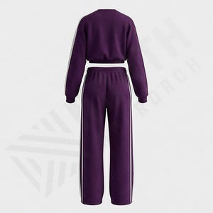 Conjunto Deportivo de Dos Piezas para Mujer, Diseño Sólido, Logotipo Personalizado, Cuello Alto, Chándal, Invierno, Precios al por Mayor, Color Personalizado - Product Image 2