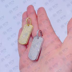 จี้ทรงสี่เหลี่ยม tcw 3.00กลมโมอิสซาไนต์925สเตอร์ลิงเงินของขวัญวันเกิดที่กำหนดเองเสน่ห์จี้ฮิปฮอป - Product Image 2