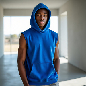 <b>Men's</b> Athletic Sleeveless Workout Hoodie Lightweight Quick Dry Summer Fitness Wear <b>Singlet</b> Hood Top <b>Men</b> - Product Image 6