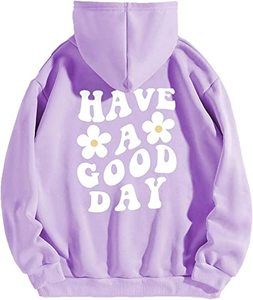 Sudadera con Capucha de Felpa para Mujer, Estilo Casual de Invierno, Tejida, Oversize, con Estampado Gráfico de Letras - Product Image 6