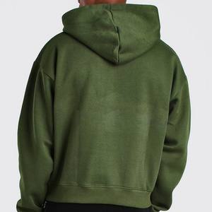 200-600 GSM Grueso Hombro caído Sin cuerda Sudaderas con capucha Recortada Boxy Fit Deporte Algodón Logotipo personalizado Sudaderas con capucha de peso pesado para hombres - Product Image 2