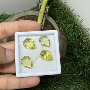 Cuarzo limón corte pera Premium 12*16MM piedras preciosas sueltas para hacer anillos, colgante al por mayor - Product Image 4