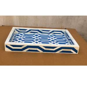 2024 ARTÍCULO SUPERIOR PARA OCASIÓN DE NAVIDAD BANDEJA DE NLAY DE HUESO CON Bandeja de servicio de incrustaciones de hueso de forma cuadrada para uso en el hogar y el hotel - Product Image 2