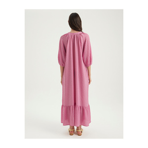 Vestido de Mujer con Corte Holgado y Detalle Fruncido, Alta Calidad, Hecho en Turquía - Product Image 4