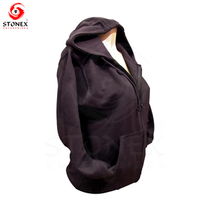 Nueva moda para mujer, sudadera con capucha y cremallera completa de peso pesado, ropa de calle de invierno con esqueleto y diamantes de imitación teñidos lisos - Product Image 4