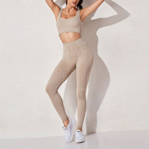 Vêtements de fitness pour femmes à motif solide à la mode les plus vendus ensemble d'entraînement de yoga à prix raisonnable disponible en ligne - Product Image 2