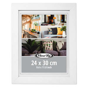 Cadre photo blanc 24 x 30 cm, largeur du profil 20 mm, pour affichage de poster - Product Image 1