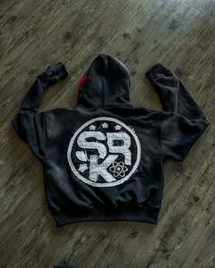 เสื้อฮู้ดตัวครอปแบบมีซิปสำหรับผู้ชายผ้าปะติดแบบ500พลอยเทียมแบบติดด้วยกรดสำหรับผู้ชายออกแบบได้ตามต้องการ - Product Image 4
