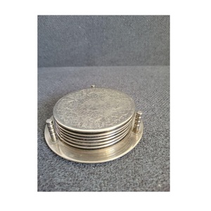 Simple Design Waterproof Silver Gold Aluminium Or Brass Metal Cu or <b>glass</b> <b>Coaster</b> - Product Image 3