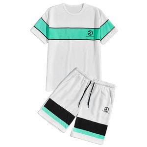 Wholesale Men's Summer Sports Set Thin Quick Drying Sportswear Men's Shirt and <b>Shorts</b> Set Breathable Cotton T-Shirt - Product Image 3