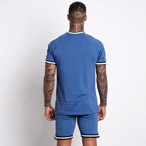 Conjuntos de camiseta y pantalones cortos de manga corta para hombre, diseño personalizado OEM de alta calidad, 100% algodón, cuello redondo, ropa informal para verano. - Product Image 6