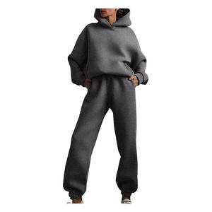 Bas quantité minimale de commande personnalisé hiver sweats à capuche ensemble de jogging coton polaire hommes haute qualité unisexe entraînement survêtement survêtements - Product Image 4