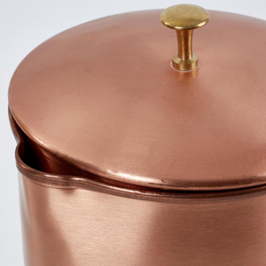 Plain Design Pure <b>Copper</b> <b>Jug</b> Drinking Container With Lid Brass Knob Custom Size Smooth Surface Hand Grip For Home Tableware Deco - Product Image 5