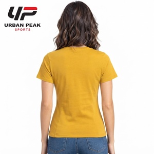 Camiseta personalizada para mujer con cuello redondo, opciones de etiqueta privada, gráficos personalizados y acabado refinado para marcas de moda. - Product Image 3