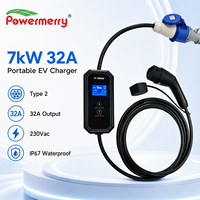 Chargeur EV portable 7kW 32A Type 2 230Vac CE TUV RoHS IP67 pour fabricant OEM ODM, vente en gros et distributeur européen