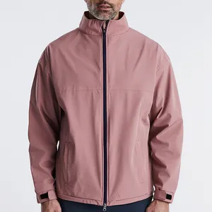 Custom Logo Full-Zip Softshell Jacket Waterproof raincoat Fleece Lined Athletic Jacket Outdoor Sport Windproof Men's Golf jacket