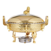 Nouvel arrivage de chauffe-plats en acier inoxydable plaqué or chauffe-plats coulé pour buffet traiteur chauffe-plats d'Inde