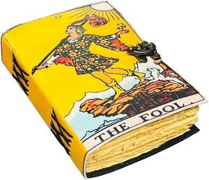 The Fool Tarot Leather Journal cartes de tarot fournitures de journalisation fournitures de sorcellerie livre de sorts d'ombres décor de journal de tarot - Product Image 1