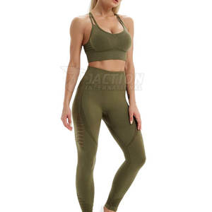 Haute qualité Gym Fitness sans couture Yoga ensemble femmes 2 pièces sans couture Yoga ensemble sport Gym porter Yoga ensemble - Product Image 3