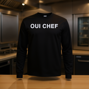 T-shirt a maniche lunghe Oui Chef Foodie French Chef Line Cook con design promozionale - Product Image 3