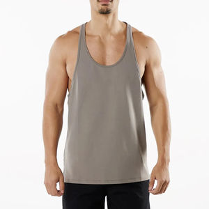 Venta al por mayor logotipo personalizado impreso verano Fitness Tank Top transpirable de secado rápido de punto sin mangas para adultos de talla grande entrenamiento de gimnasia - Product Image 3