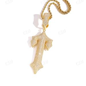 จี้ห้อยคอรูปดาบแห่งความยุติธรรมดีไซน์ใหม่ชุบทองเงินสเตอลิงประดับเพชรโมอิสซาไนท์เครื่องประดับแบบแร็ป - Product Image 1