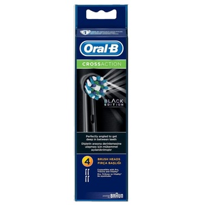 <span class=keywords><strong>Oral</strong></span>-<span class=keywords><strong>B</strong></span> Crossaction Black Tandenborstelkoppen Met 4 Vervangende Vullingen Voor Elektrische Oplaadbare Tandenborstel, Black Edition - Product Image 1