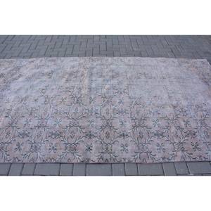 Tapis turc vintage 5x10ft Beige gris grande surface en laine Patchwork Rectangle Design abstrait support en latex pour tapis de chambre de couloir - Product Image 3