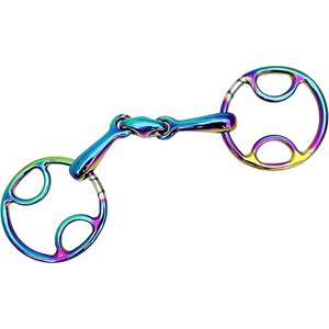 Broca de caballo de anillo suelto Snaffle Color titanio, broca ecuestre de acero inoxidable, tachuela de equitación duradera y equipo de entrenamiento - Product Image 3