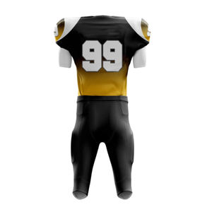 Uniformes de fútbol negro y americano Conjuntos de sublimación digital Jersey y pantalón Uniformes de fútbol juvenil al por mayor - Product Image 5