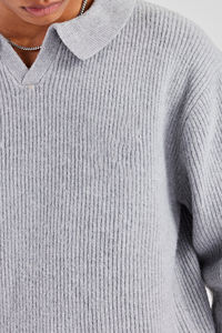 Conjunto de salón de punto sudadera para hombre suave invierno cálido Casual acanalado pulóver manga larga ajuste relajado acogedor - Product Image 3