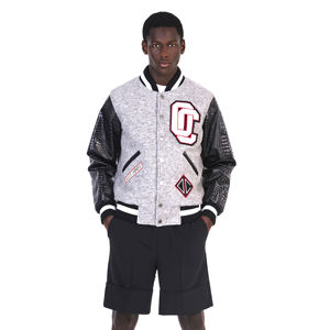 Chaquetas universitarias con cuello levantado y bordado personalizado, ropa de invierno de lana de gran tamaño, chaqueta con letras de calle, ropa personalizada - Product Image 1