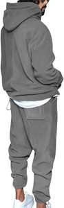 Costumes d'entraînement logo imprimé bouffant pour hommes adultes ensembles empilés costumes de survêtement ensembles pour hommes deux pièces pantalons évasés ensembles sweats à capuche survêtements - Product Image 2