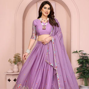 Lehenga Choli Bordado Más Vendido con Patta de Lona, Ropa India y Pakistaní, Lehenga Choli para Mujer - Product Image 1