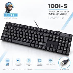 Teclado Español USB. Teclado USB con cable en español, 104 teclas, tamaño completo, teclado de plástico, Plug and Play para computadora de escritorio y portátil - Product Image 2