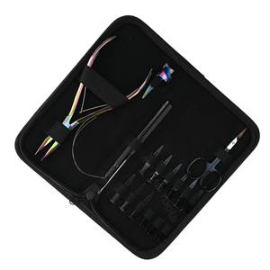 Kit d'application d'extensions de cheveux comprenant un outil de frisage plat arc-en-ciel, un anneau de séparation des cheveux, un fil de tirage, un enfileur, des clips de sectionnement - Product Image 5