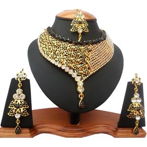 Ensemble de bijoux artificiels traditionnels en alliage vintage à fleurs pour femmes, fiançailles, anniversaire, mariage, fête nuptiale, collier, boucles d'oreilles - Product Image 1