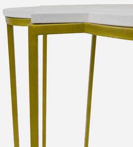 Table basse d'angle personnalisée de style moderne en métal plaqué or avec plateau en marbre pour la maison salon mauvaise chambre - Product Image 3