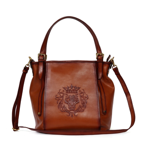 Sac à main seau en cuir de vachette véritable de luxe pour dames Nouveau sac à bandoulière réglable à grain supérieur Sac de messager pour femmes - Product Image 1