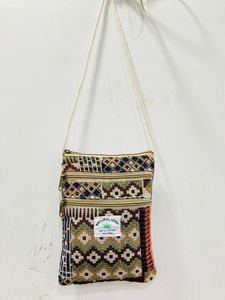 Handmade Hemp Jacquard Cotton Unisex <b>Sling</b> Bags Eco-Friendly Sustainable and Stylish Handloom Craftsmanship - Product Image 5
