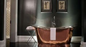 Haute qualité Double pantoufle autoportant baignoire en cuivre abordable Villa de luxe vente chaude baignoire en cuivre originale - Product Image 6