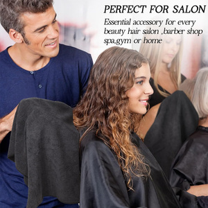Serviettes de cheveux en coton professionnelles de couleur et de taille personnalisées Serviettes de salon de coiffure Spa Serviettes de coiffure résistantes à l'eau de Javel Fournitures durables - Product Image 6