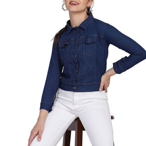 Chaqueta de mezclilla para mujer con logotipo personalizado impreso, de alta calidad y bajo precio, talla grande, transpirable y personalizable. - Product Image 3