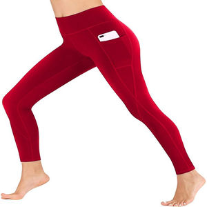 2025 mallas de Yoga de cintura alta de moda para mujer mallas deportivas con logotipo personalizado con estampado sólido - Product Image 6