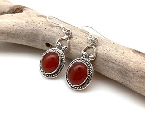 925 <b>Solid</b> <b>Silver</b> Classical <b>Earrings</b> Jewelry For Women 925 Sterling <b>Silver</b> Carnelian Gemstone Boho Style Handmade <b>Earrings</b> Gift - Product Image 3