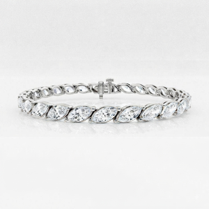 Bracelet tennis en or rose 18 carats et or blanc, diamants de laboratoire taille marquise certifiés IGI, style classique, pour usage quotidien, bijoux pour femme - Product Image 3