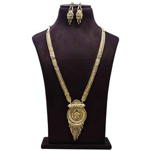 ขายส่งแฟชั่น14K 18K 24K ชุดสร้อยคอยาวเติมเต็มทองสร้างชุดเครื่องประดับยาวเครื่องประดับทองเหลืองชุบทองดีไซน์ลายดอกไม้ - Product Image 1