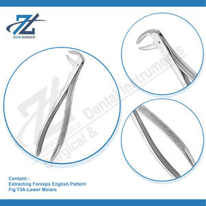 Fórceps de extracción 73A Molares inferiores Fórceps de extracción Patrón inglés Juego dental Fabricante de instrumentos quirúrgicos Pakistán - Product Image 4