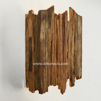 Lámpara de Pared de Madera de Teca Ecológica Hecha a Mano, Control Táctil, Estilo Rústico, Color Personalizado, Diseño Interior para Hogar y Hotel